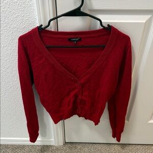 Ambiance Red V-Neck Sweater